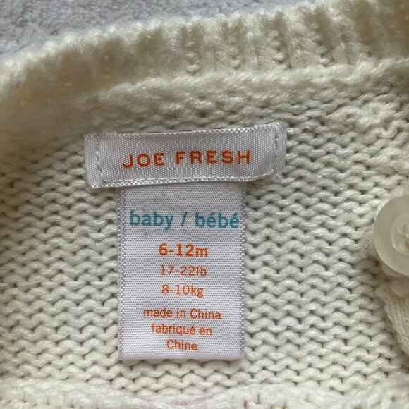 Joe Fresh Baby Sweater 6-12M | Knit Pullover Off-White “Shine On!” Star GUC - Picture 5 of 16